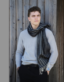 Irregular stripes scarf - super fine Merino wool