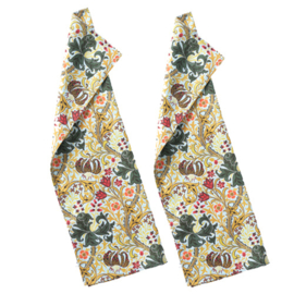 Klippan 100% katoenen theedoek Golden Lily green, 2 stuks