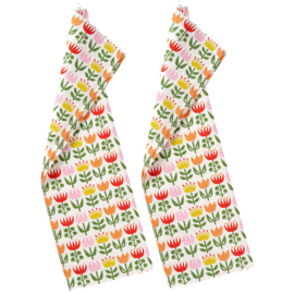 Klippan 100% katoenen theedoek Tulip multi, 2 stuks