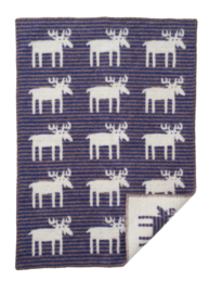 Wiegdeken wol - Moose stripe baby blauw