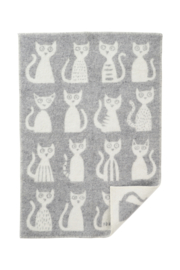 Wiegdeken wol Cat grey