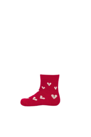 Small heart babysokjes merinowol rood