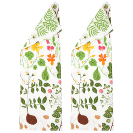 Klippan 100% katoenen theedoek Leksand white, 2 stuks
