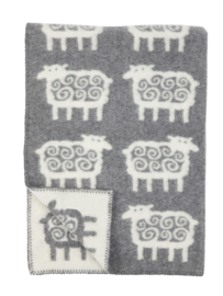 Ledikantdeken eco wol Sheep grijs