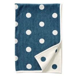 Ledikantdeken eco katoen Dots blauw