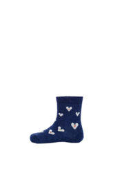 Small heart babysokjes merinowol marine