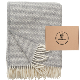 Klippan wollen plaid Fjälltopp licht grijs