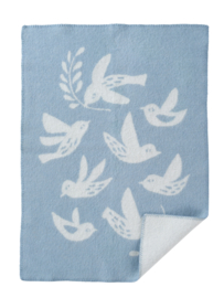 Wiegdeken wol Nesting blauw