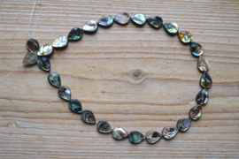 Abalone schelp platte druppels ca. 10 x 14 mm