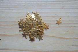 RVS Gold plated bedel ster ca. 9 x 10 mm per stuk