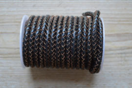 Rondgevlochten leer 6 mm Zwartbruin per 10 cm