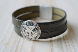 DIY Pakket Armband met magneet en schuiver Olijf