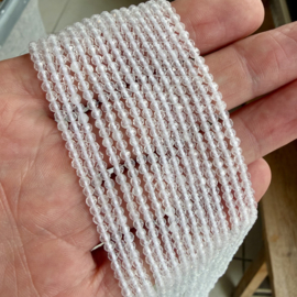 Bergkristal gefacetteerde ronde kralen ca. 3 mm A klasse (seedbeads)