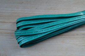 Flaches rindleder Hope Heart Love 10 mm Turquoise pro 10 cm