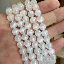 Natuurlijke Seleniet ronde kralen ca. 8 mm
