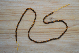 Tijgeroog ronde kralen ca. 3 mm (seedbeads)