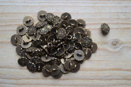 Bronskleurige knoop 'bloem' ca. 10 mm per 2 stuks