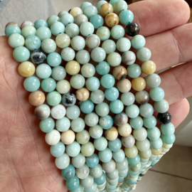 Meerkleurig amazoniet ronde kralen ca. 6 mm
