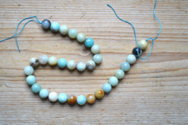 Meerkleurig amazoniet ronde kralen ca. 12 mm