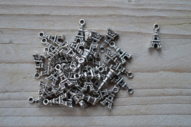 Metalen charm eiffelturm ca. 9 x 15 mm pro 4 stück