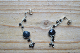 Sterling zilver Oorstekers met Onyx