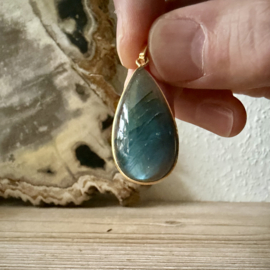 Verguld Sterling zilver hanger met Labradoriet