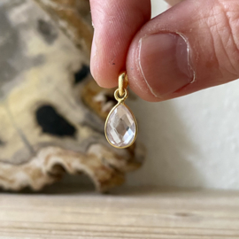 Verguld Sterling zilver hangertje met Rozenkwarts