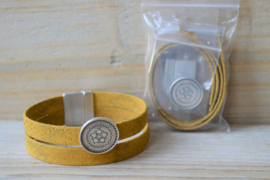 DIY Pakket Armband met magneet en schuiver Geel