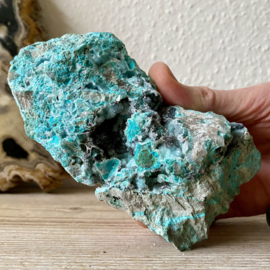 Ruwe Chrysocolla met druzy