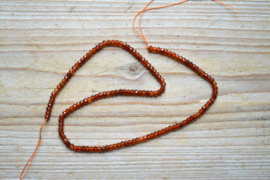 Oranje Granaat gefacetteerde rondellen ca. 2,5 x 4 mm
