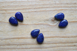 Lapis Lazuli platte druppels ca. 10 x 14 mm (bijgekleurd) per 2