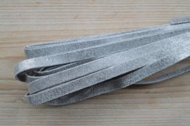 Plat nappaleer 10 mm Zilver per 10 cm