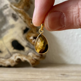 Verguld Sterling zilver hangertje met Tijgeroog