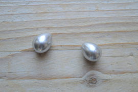Muschel runde Tropfen Silber ca. 12 x 15 mm pro 2