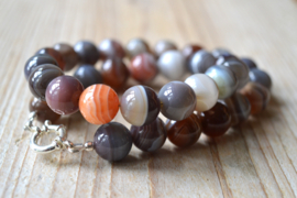 Kort collier van Botswana Agaat (zonder hanger)