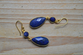 Verguld Sterling zilver Oorbellen met Lapis Lazuli
