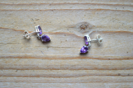 Sterling zilver Oorstekers met Amethist