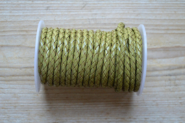 Rondgevlochten leer 5 mm Pistache per 10 cm