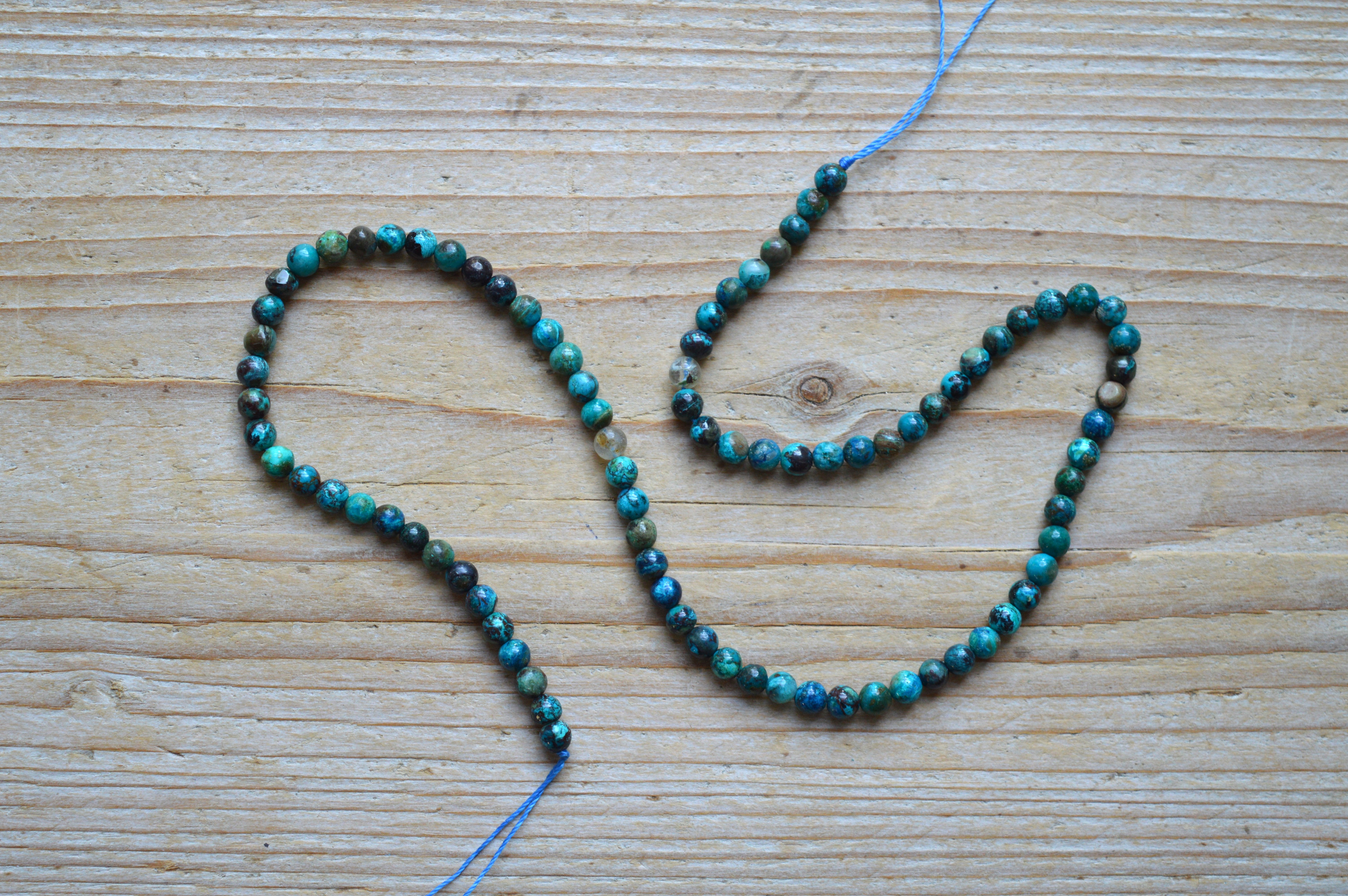 Chrysocolla ronde kralen ca. 4 mm A klasse