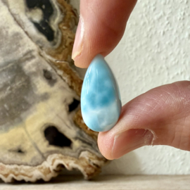Larimar cabochon ca. 12 x 23 mm