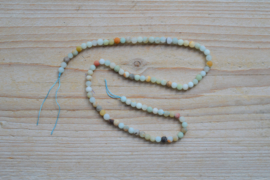 Mehrfarbig Amazoniet MATT runde Perlen 4 mm