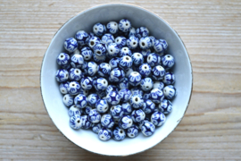 Delfts blauw met bloemen ca. 9 mm (per stuk)