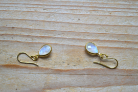 Verguld Sterling zilver Oorbellen met Maansteen