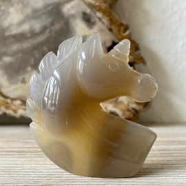 Agaat unicorn met druzy