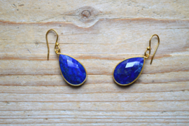 Verguld Sterling zilver Oorbellen met Lapis Lazuli