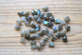 Labradoriet gefacetteerde vlindertjes ca. 8 x 10 mm per stuk
