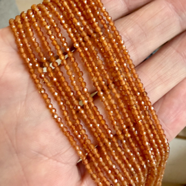 Orange Granat facettierte runde Perlen ca. 2 mm A klasse (seedbeads)