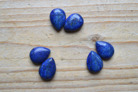 Lapis Lazuli platte druppels ca. 13 x 18 mm (bijgekleurd) per 2