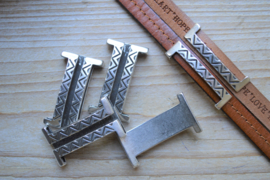 Metalen Lederschieber 20 mm ca. 22 x 50 mm pro stück