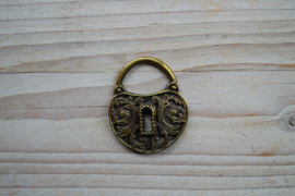 Bronskleurige hanger tas met sleutelgat ca. 35 x 42 mm per stuk